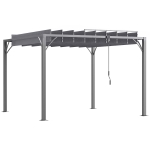 Outsunny Pergola 3 x 3 m bioclimatique pergola avec lames orientables style contemporain UV 50+ aluminium - gris