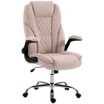 HOMCOM Fauteuil de bureau, chaise bureau ergonomique, hauteur réglable, accoudoirs relevables, 70 x 70 x 114-122 cm, rose