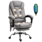 Vinsetto Bureaustoel met Massagefunctie, Ergonomische Bureaustoel met Leun- & Warmtefunctie, Afstandsbediening, Grijs