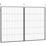 PawHut Conjunto de 2 Extensões para Cercado de Filhotes, Painéis de Cerca para Cães, Parque para Pets, Cerca para Filhotes em Aço, Cinza