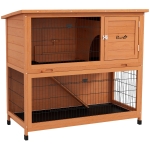 PawHut Casinha para pequenos animais, resistente às intempéries, 2 bandejas inferiores, 123 x 63 x 112 cm, Laranja