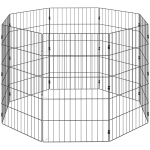PawHut Recinto per Cani Recinto Espandibile Pieghevole in Metallo 50x80 cm Nero