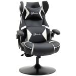Vinsetto Poltrona Gamer, Cadeira Gamer, alto-falantes integrados, encosto reclinável, preto+branco, 69 x 73 x 118cm