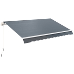 Outsunny Awning Replacement Canopy, Water Resistant UPF 50+ Sun Shade Cover for 3 x 2.5 m Garden Awning (Fabric Only), Grey