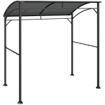 Outsunny Pavilhão para churrasco, Cobertura para churrasqueira, Proteção contra chuva, Ganchos para utensílios, Estrutura de aço, Cinza escuro, 215 x 150 x 182/220 cm