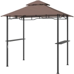 Outsunny Barbecuepaviljoen barbecuetent tuintent balkon barbecue paviljoen dubbel dak staal