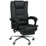 Vinsetto Cadeira de massagem Cadeira de escritório com função de massagem, incl. apoio para os pés, ajustável em altura, 64 cm x 70 cm x 118 cm, Preto