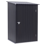 Outsunny Caseta de Jardín Metálica 0,92 m² 100x103x160cm con 1 Puerta y Cerradura para Almacenamiento de Herramientas Gris Oscuro