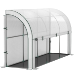 Outsunny Estufa encostada na parede, casa de plantas acessível, lona plástica, 300 x 80 x 157 cm, Branco
