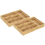 HOMCOM Conjunto com 2 cestos de armazenamento com compartimentos para organizar objetos, para sala, cozinha, quarto
