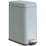 HOMCOM Lixeira de metal, Balde de lixo, Capacidade 5 L, com pedal, com balde interno, Cinza