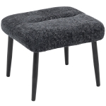 HOMCOM Puff com almofada macia, pernas de aço, puff para os pés em tecido chenille, 45 x 41 x 38 cm, cinza escuro