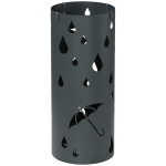 HOMCOM Suporte para guarda-chuvas, Aço, formato de coluna, compartimento inferior removível, Ø17 x 41H cm, Cinza