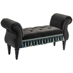 HOMCOM Banco estofado, banco, design vintage, até 150 kg, 117x40x58 cm, Cinza escuro