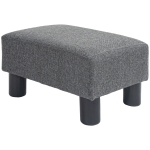 HOMCOM Puff, Assento com revestimento de tecido de aspecto linho, Enchimento de espuma, Pernas de plástico, para vários ambientes, Cinza