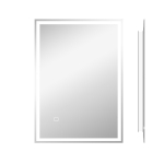 HOMCOM Espelho de casa de banho Espelho para casa de banho Espelho de parede LED´s. Interruptor tátil, Branco
