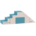 AIYAPLAY Conjunto de 2 blocos macios para crianças pequenas, couro sintético, espuma, para escalar, construir, brincar, Beige+Blau