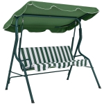 Outsunny 3-Sitzer Hollywoodschaukel Gartenliege Schaukelbank, wetterbeständig, 172 cm x 110 cm x 153 cm, Grün + Weiß