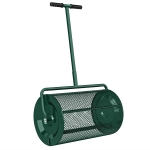 Outsunny Kompoststrooier 75L 61x40cm Meststrooier Gazon Tuin met T-handgreep Gaaskorf Metaal Groen