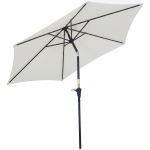 Outsunny Knickschirm Sonnenschirm Gartenschirm Marktschirm mit Handkurbel Alu 180/㎡ Polyester Beige ∅2,6 x 2,35 m