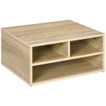 HOMCOM Organizador de mesa aspeto madeira com 3 compartimentos, suporte para impressora dim. 47L x 40l x 22,5H cm