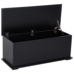 HOMCOM Cassapanca contenitore cassapanca per giocattoli grande capacità cerniera di sicurezza in legno 100 x 40 x 40 cm nero