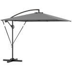Outsunny Zweefparasol Ø260 cm met UV-bescherming 50 waterafstotend, met standaard, Grijs