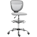 Vinsetto Cadeira de escritório ergonômica em malha, cadeira de desenho, altura e apoio para os pés ajustáveis, 59 x 59 x 106-126 cm, cinza