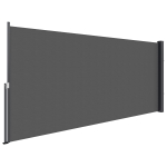 Outsunny Estore lateral ecrã de privacidade biombo retrátil 3 x 1,4 m alu. poliéster anti-UV alta densidade 180 g/m² cinzento escuro