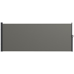 Outsunny Toldo lateral Tela de privacidade biombo retrátil dim. 4L x 1,60H m alum. Poliéster Anti-UV Alta densidade 180 g/m² Cinza escuro