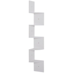 HOMCOM Estante de Canto de Parede em Forma de Zigzag 20L x 20l x 126H cm 5 Níveis Madeira Branca