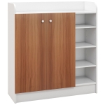 HOMCOM Armario Zapatero Moderno con 2 Puertas Estantes Ajustables para 12 Pares de Zapatos para Pasillo 83x30x90 cm Natural