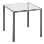 HOMCOM Mesa de Comedor de Cristal Mesa de Cocina Cuadrada para 4 Personas con Patas de Metal para Salón 75x75x75 cm Gris