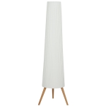 HOMCOM Dimmable Tripod Floor Lamp with Foot Switch, Nordic Standing Lamp with Fabric Shade, 153cm, White, White and Natural