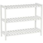 HOMCOM Zapatero de Madera de 3 Niveles Zapatero Recibidor para 9 Pares de Zapatos para Entrada Pasillo 70x26x57,5 cm Blanco