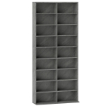 HOMCOM Scaffale CD/DVD con 18 scomparti e capacità 640 CD, Grigio chiaro