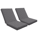 Outsunny Conjunto de 2 almofadas de exterior para poltrona/cadeira com encosto, com presilhas, enchimento 8 cm, 112L x 51l cm, cinza escuro