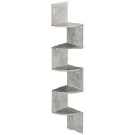 HOMCOM Estante de Canto para Parede Zigzag 20L x 20l x 126H cm 5 Níveis Madeira Cinza