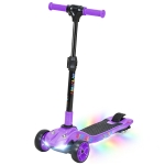 AIYAPLAY Monopattino Elettrico Pieghevole 3 Ruote per Bambini 6+ Anni, 8 km/h, 64x29x83 cm, Viola