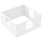 PawHut Werpkist voor Puppy’s, Puppyren met Verstelbare Deur, Hondenren met Antislip Voetjes, Werpkist voor middelgrote honden, 100x96x48 cm, Wit
