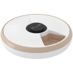 PawHut Distributeur de Nourriture pour Animaux de Compagnie Distributeur Automatique 6 portions 31,5 x 31,5 x 8,3 cm blanc