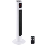 HOMCOM Ventilador de Torre Silencioso 45W con Control Remoto 3 Velocidades 3 Modos Temporizador 10H Oscilación 70° Blanco