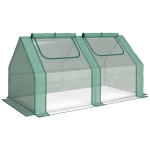 Outsunny Estufa Pequena Estufa de Exterior com Proteção Dupla Janelas Estufa para Cultivos de Plantas e Flores 180x90x90 cm Verde