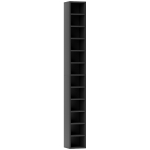 HOMCOM Rangements pour CD et DVD avec 12 compartiments, capacité max. 204 CD, 21 x 20 x 175 cm, noir
