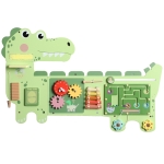 AIYAPLAY Montessori motoriekbord hout Busy Board dinosaurus wandgemonteerd met xylofoon klok tandwielen klankstaven