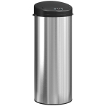 HOMCOM Sensor prullenbak 55 L contactloze afvalbak met soft-close deksel van RVS voor keuken en sportschool
