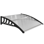 Outsunny Marquise para Portas e Janelas 103x96,5 cm com Painéis de Policarbonato e Régua de Alumínio, Transparente