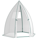 Outsunny Mini Kas Overwintertent met Roldeur Wit 160x138x180cm