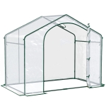 Outsunny Seră de Exterior cu Intrare cu Fermoar și Aerisire Superioară, din Plastic și Oțel, 180x100x152 cm, Transparentă