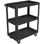 HOMCOM Carro de Taller de 3 Niveles con Asa Lateral y Ruedas Bloqueables 70,5x35x82,5 cm Negro